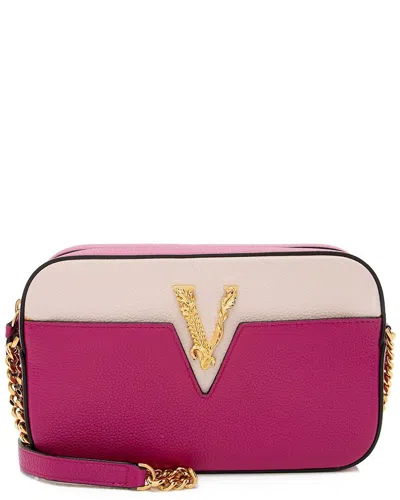 Versace Pink Calfskin Virtus Small Camera Bag (authentic Pre-loved) In Brown
