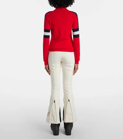 Perfect Moment Neve Wool Turtleneck Sweater In Red