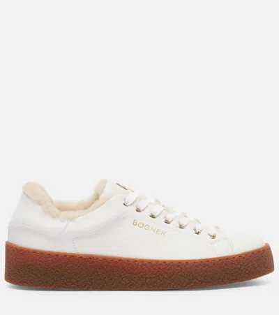 Bogner Lucerne Shearling-lined Leather Sneakers In White