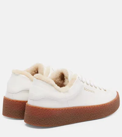 Bogner Lucerne Shearling-lined Leather Sneakers In White
