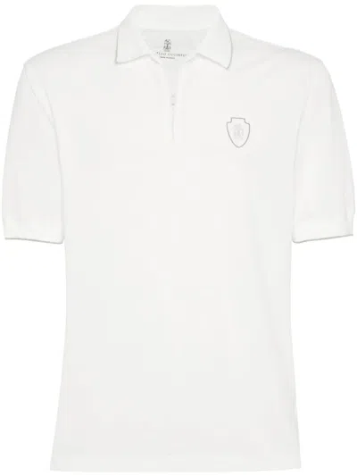 Brunello Cucinelli Cotton Logo-tennis Polo Shirt In White