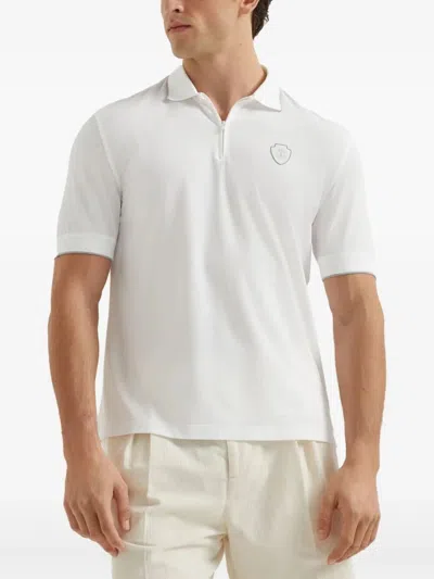 Brunello Cucinelli Cotton Logo-tennis Polo Shirt In White
