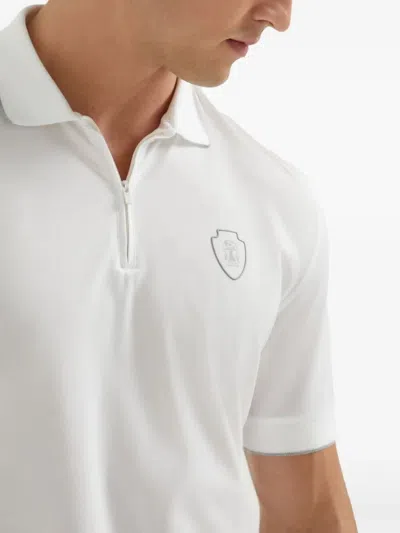 Brunello Cucinelli Cotton Logo-tennis Polo Shirt In White