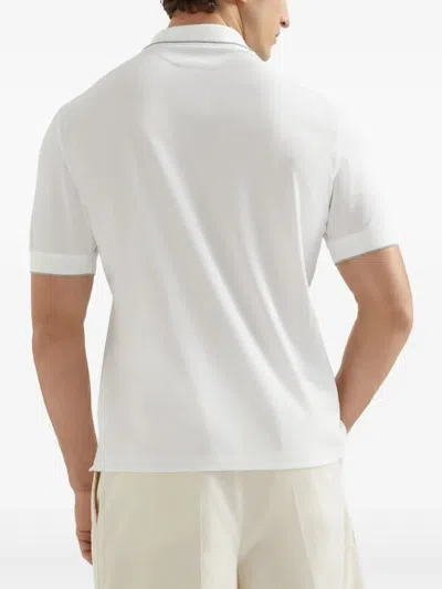 Brunello Cucinelli Cotton Logo-tennis Polo Shirt In White