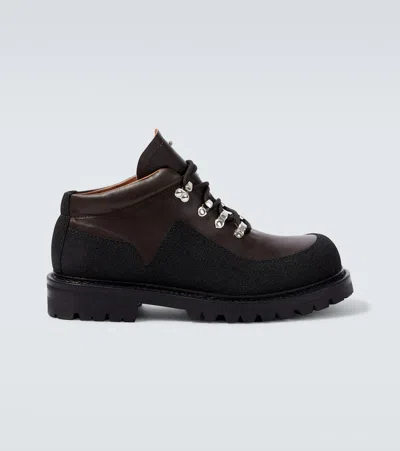 Our Legacy Ankle Boots With Round Toe And Lug Sole In Brown
