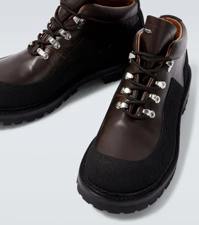 Our Legacy Ankle Boots With Round Toe And Lug Sole In Brown