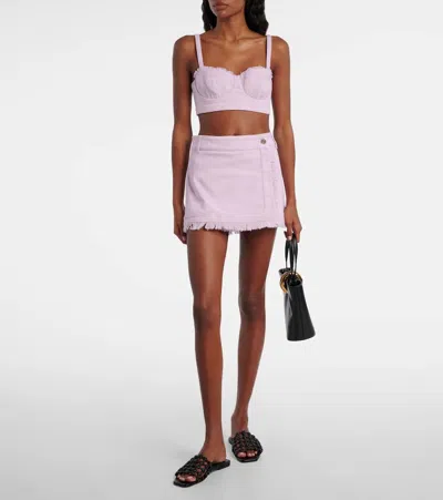 MARMO做旧牛仔文胸式上衣