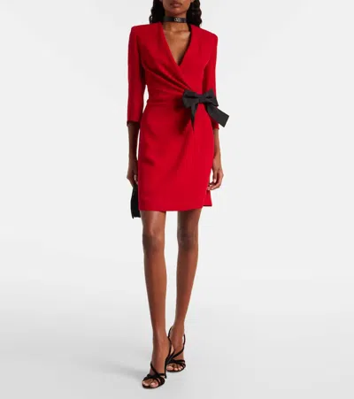 Valentino Short Silk Dress With Bow In Red