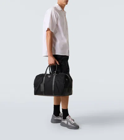 Prada Men's Americas Cup Rubber Trainer Sneakers In Gray