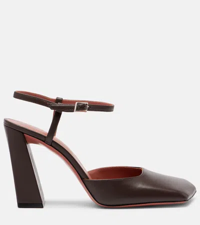 Amina Muaddi Charlotte Pumps In Brown