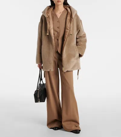 Max Mara Olivia Reversible Alpaca And Wool Down Jacket In Brown