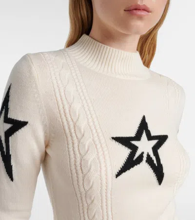 Perfect Moment Cable Under Layer Sweater Snow White In Animal Print