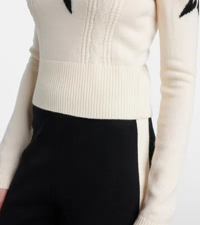 Perfect Moment Cable Under Layer Sweater Snow White In Animal Print