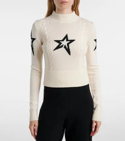 Perfect Moment Cable Under Layer Sweater Snow White In Animal Print