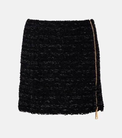 Balmain Tweed Mini Skirt In Black