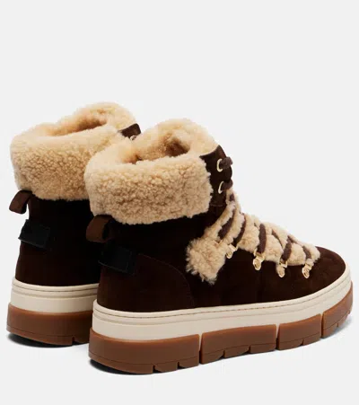 Bogner Vaduz Suede And Shearling Ankle Boots In Multi