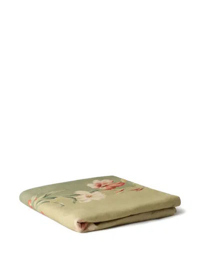 Cabana Ibiscus Sage Linen Tablecloth In Multi