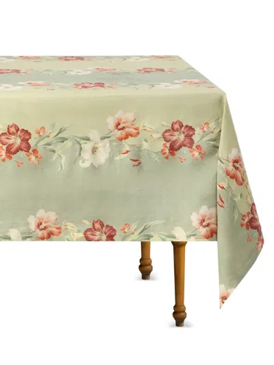 Cabana Ibiscus Sage Linen Tablecloth In Multi