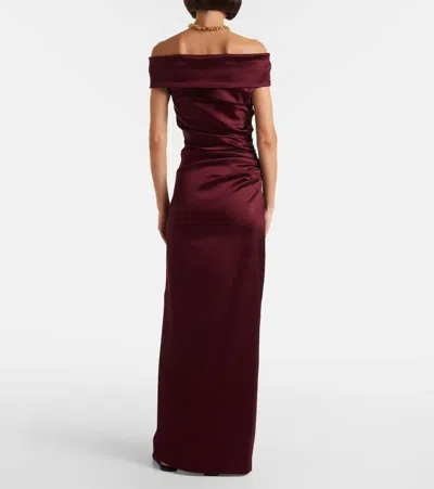 Max Mara Satin Dress In Burgundy