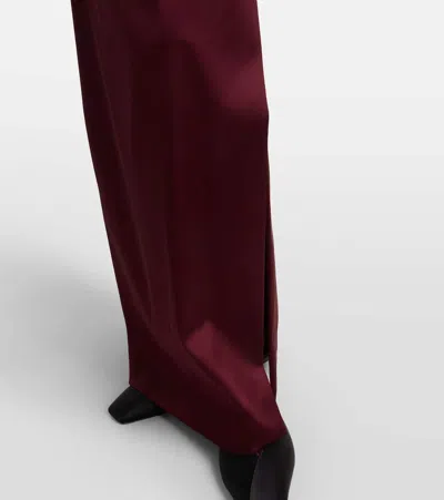 Max Mara Satin Dress In Burgundy