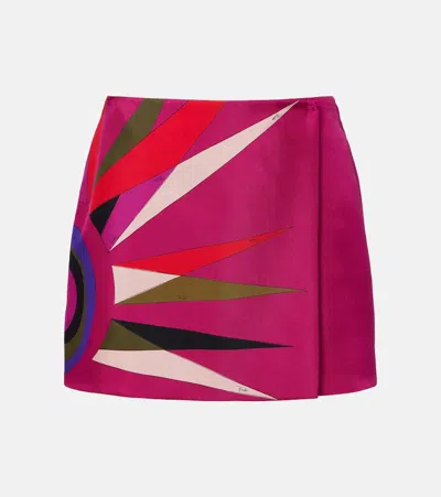 Pucci High Waist Mini Skirt With Graphic Print In Multi