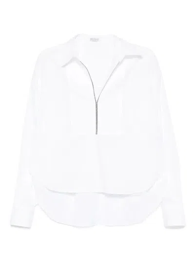 Brunello Cucinelli V-neck Blouse In White