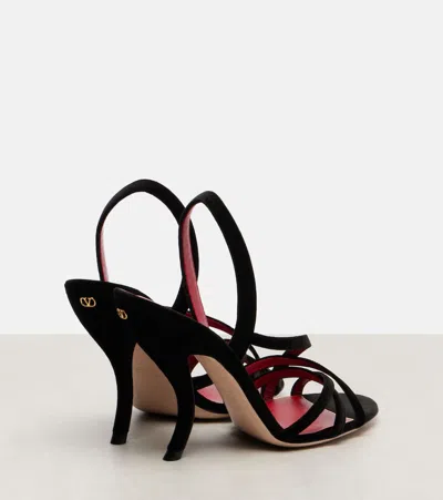 Valentino Fetishique 105 Velvet Slingback Sandal In Black
