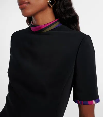 Pucci Printed Silk-trimmed Cady Minidress In Black