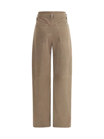 Brunello Cucinelli Jewel Embellished Wide Leg Trousers In Brown