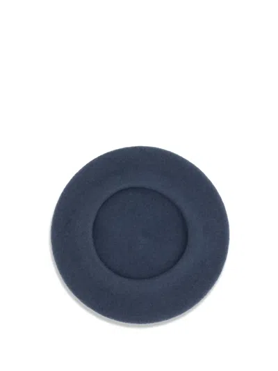 Brunello Cucinelli Women Wool Basque Hat With Precious Details In Blue
