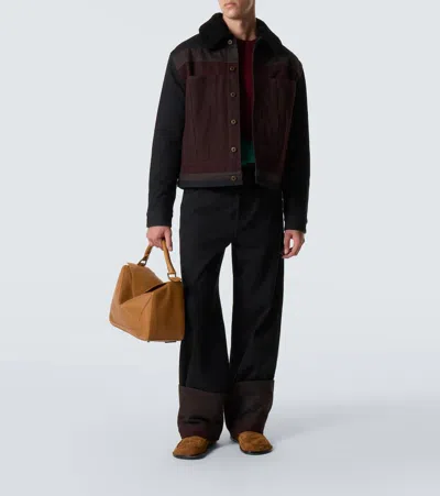 Loewe Dnim Jacket Jackets Black In Brown