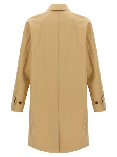 Burberry Car Coat With Collar And Long Sleeves In Brown