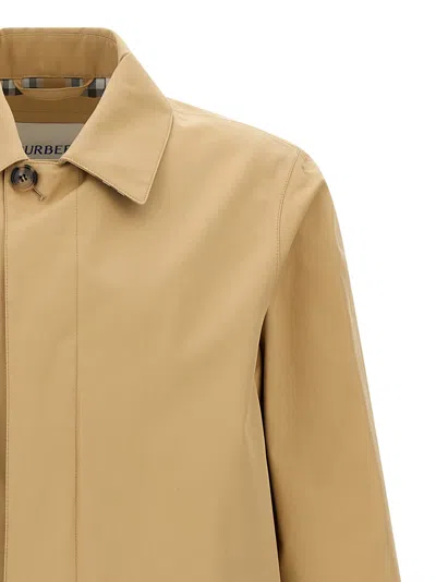 Burberry Car Coat With Collar And Long Sleeves In Brown