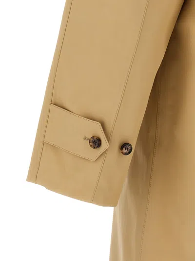 Burberry Car Coat With Collar And Long Sleeves In Brown