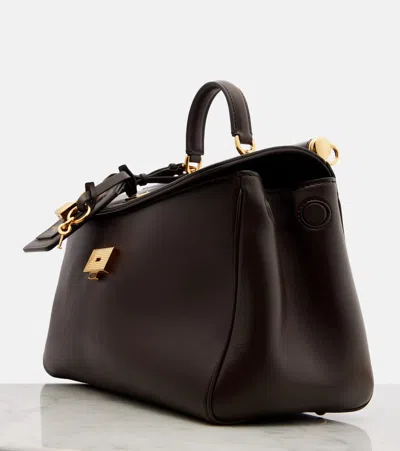 Dolce & Gabbana Brown Handbag With Key And Padlock Detail And Adjustable And Removable Shoulder Strap In Leather Wom In Brown