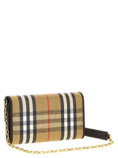 Burberry Beige Highlands Crossbody Bag In Brown