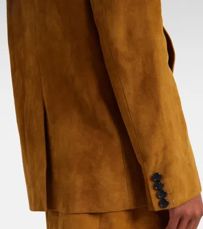 Khaite Saraphina Suede Jacket In Brown