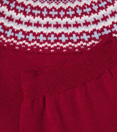 La Coqueta Baby Lyle Wool Sweater And Pants Set In Burgundy