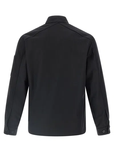 C.p. Company Unlined Wool Overshirt With Classic Shirt Collar In Black