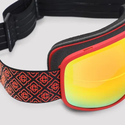 Casablanca Red And Orange Acetate Ski Goggles In Brown
