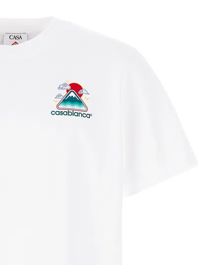 Casablanca Montagne Ondulée Logo-print Cotton-jersey T-shirt In White
