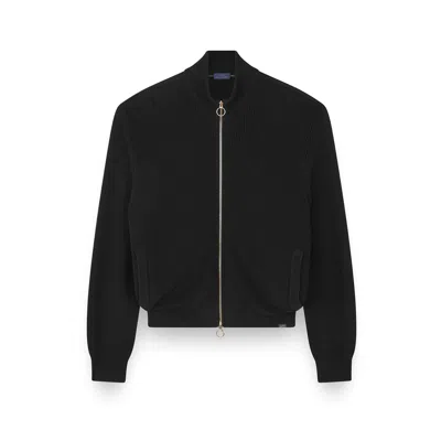 Paul & Shark Zip-up Cardigan In Tech Wool In Black