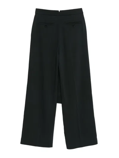 Ami Alexandre Mattiussi Wool Trousers Layered Asymmetrical Design In Black