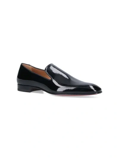 Christian Louboutin Dandeliuon Flat Loafers In Black Patent Leather In Black