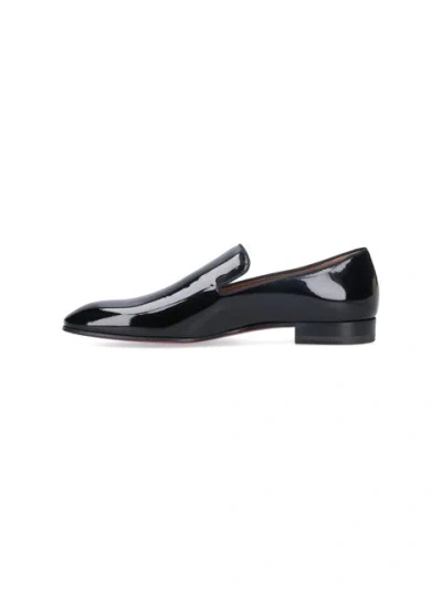 Christian Louboutin Dandeliuon Flat Loafers In Black Patent Leather In Black