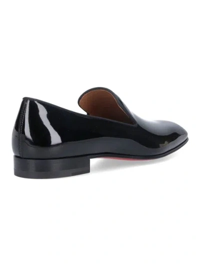 Christian Louboutin Dandeliuon Flat Loafers In Black Patent Leather In Black