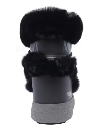 Moon Boot Ltrack Quilted Shell And Faux Leather Snow Boots In Black