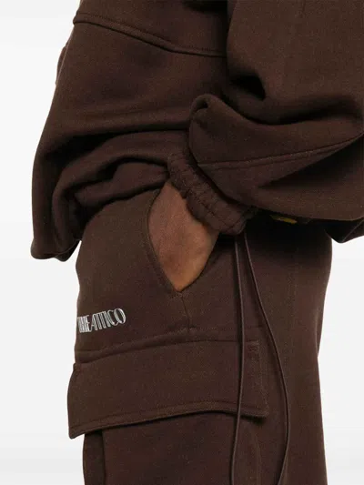 Attico Cotton Jersey Cargo Sweatpants In Brown