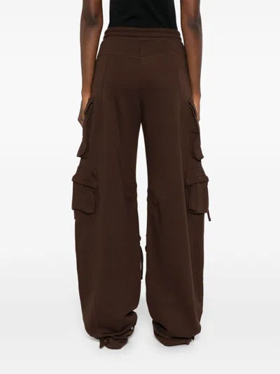 Attico Cotton Jersey Cargo Sweatpants In Brown
