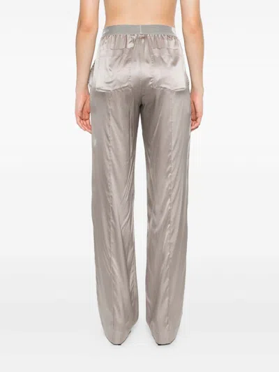 Tom Ford Wide-leg Trousers With Satin Finish In Metallic
